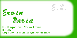 ervin maria business card